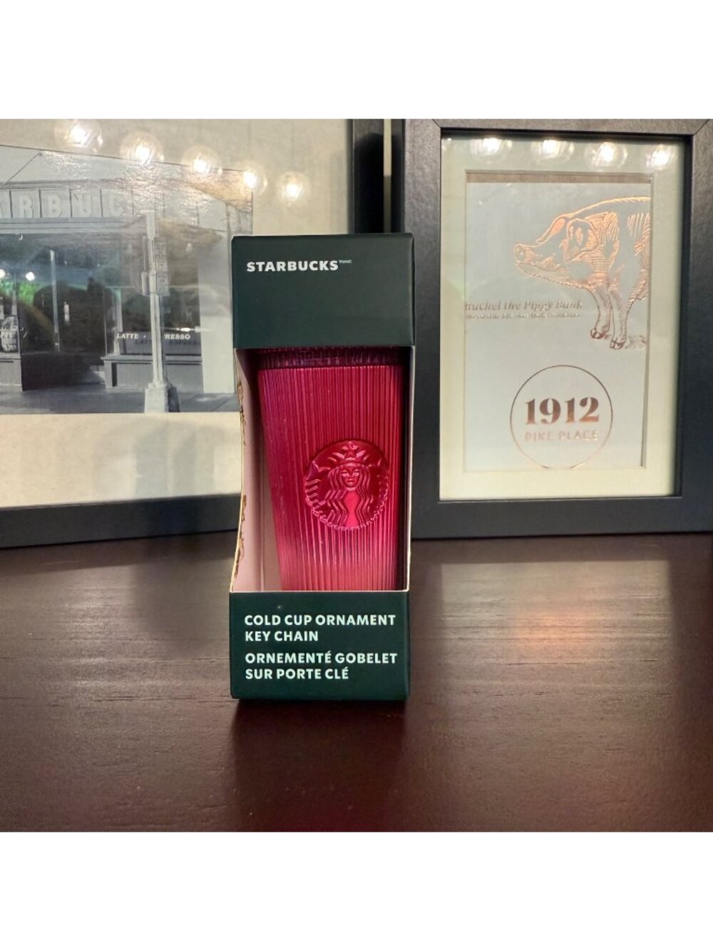Starbucks Cold Cup Ornament Key Chain Red/Pink NIB
